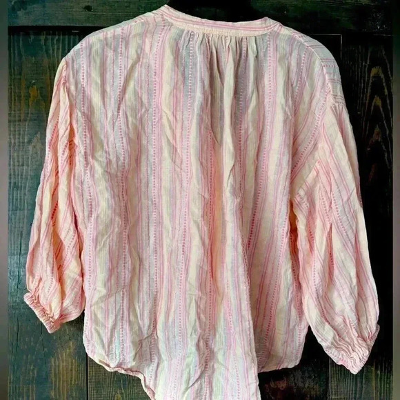 Boho Chic Pastel Striped Wrap Blouse‎ with Tassels Summer Beach Top D11 - Picture 2 of 5